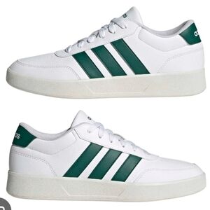 Adidas Men's 9.5 Breaknet 3.0 White and Dark Green Sneakers New In Box